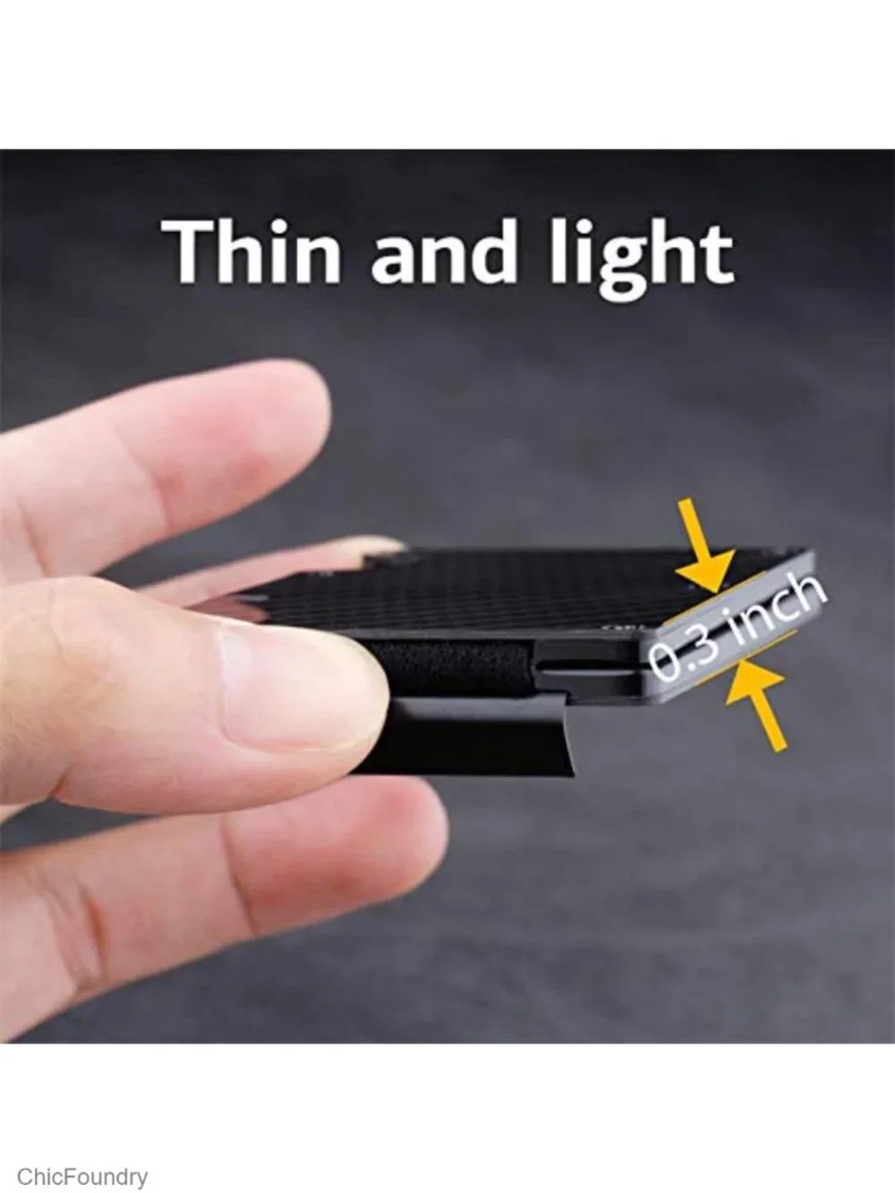 Slim Carbon Fiber Wallet RFID Blocking Money Clip Minimalist